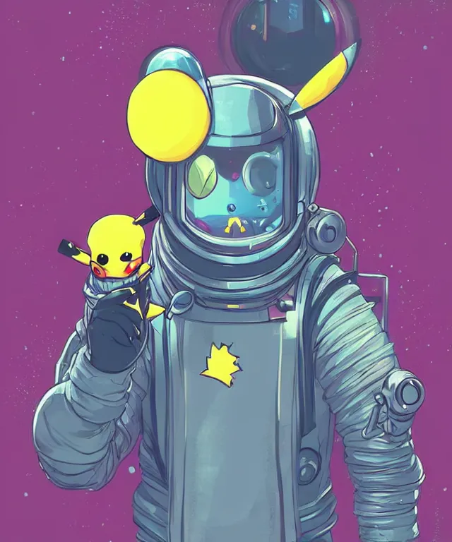 Image similar to a portrait of an anthropomorphic cyberpunk pikachu wearing a spacesuit, holding moon cheese, cyberpunk!, fantasy, elegant, digital painting, artstation, concept art, matte, sharp focus, illustration, art by josan gonzalez