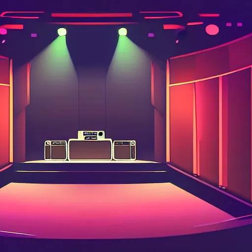 Image similar to 2 d empty music venue, design, vector art, digital art, portrait, 4 k, 8 k, sharp focus, smooth, illustration, room, concept art