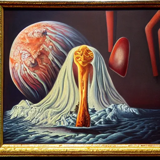 Image similar to fear lost, surrealism, oil on canvas, high detail, masterpiece