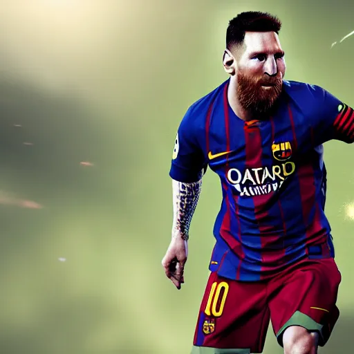 Prompt: Messi as cyborg, ultra realistic,detailed,4K,unreal engine 5,