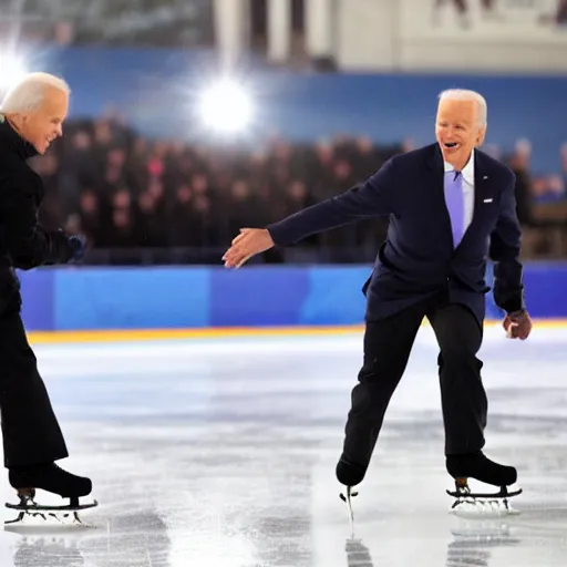 Image similar to joe biden ice skating