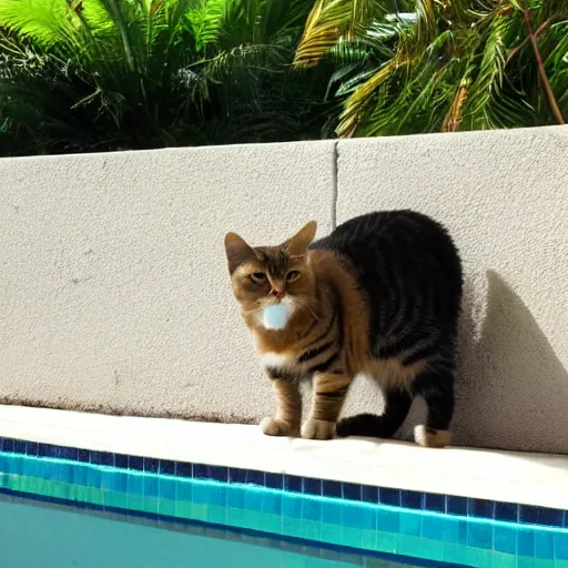 Image similar to cat at poolside