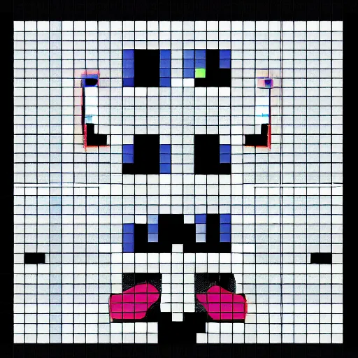 Image similar to a man collapsing into pixelated anomaly