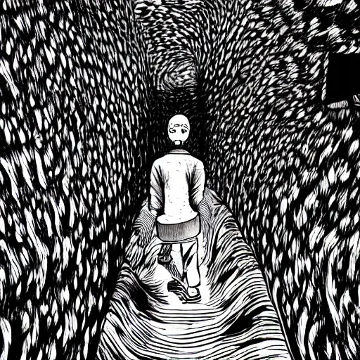 Prompt: literary nonsense by junji ito