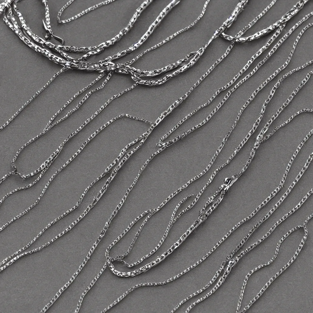 Prompt: chrome effect metallic metal chain