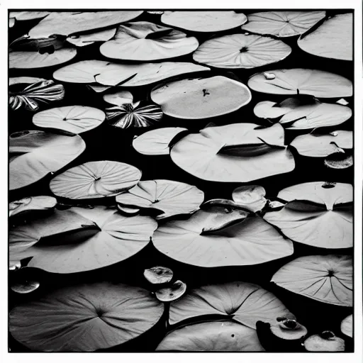 Image similar to lily pads, award winning black and white photography