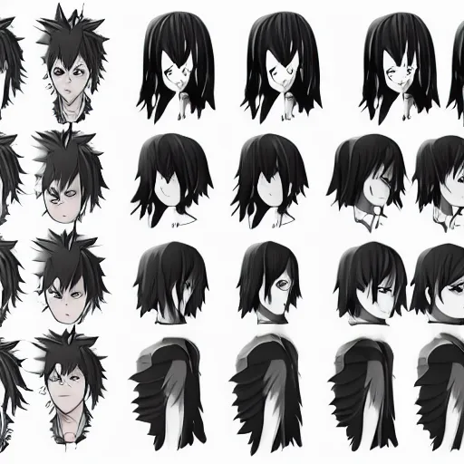 Image similar to anime character model sheet