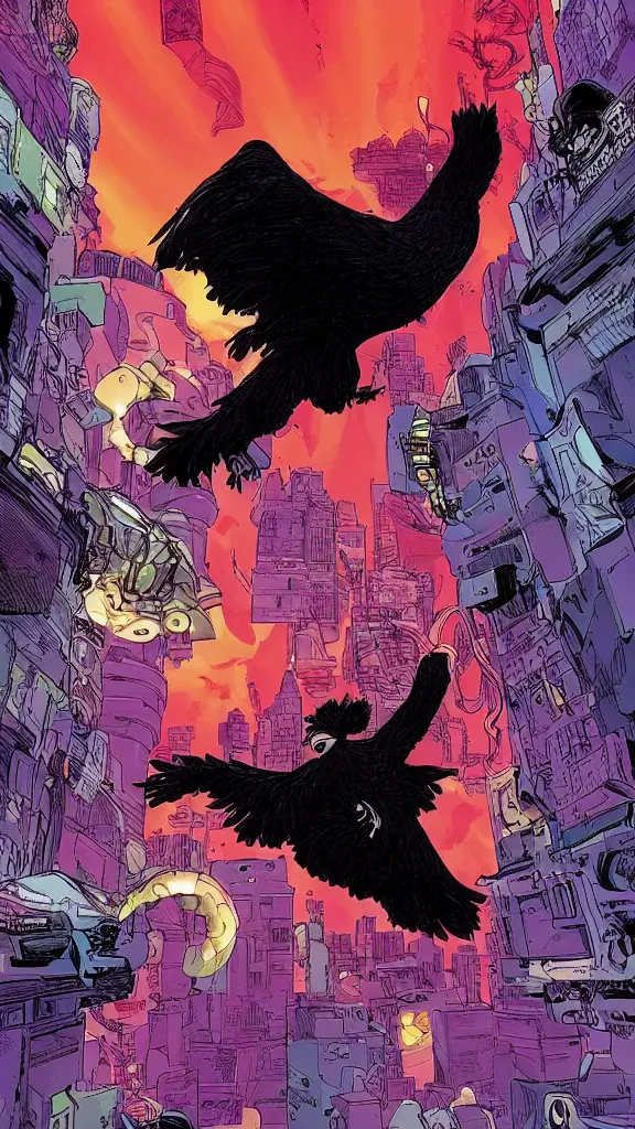 Image similar to a black chicken open an interdimensional portal in the Marvel universe, Moebius, futuristic