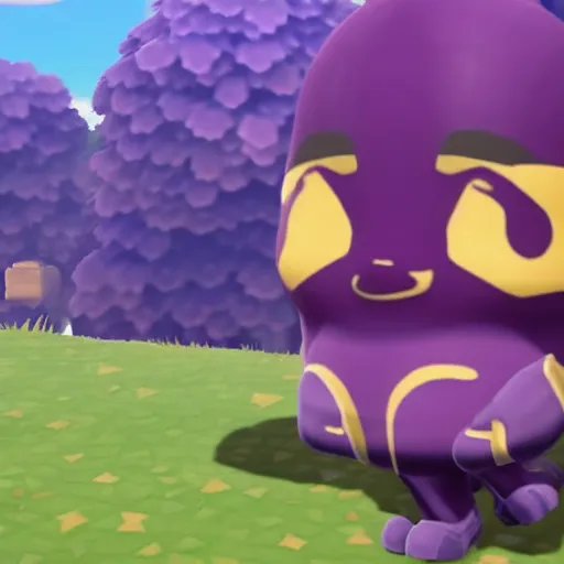 Image similar to Film still of Thanos, from Animal Crossing: New Horizons (2020 video game)