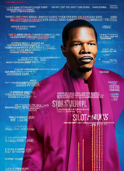 Image similar to musk ( 2 0 2 4 ), jamie foxx is technology mogul elon musk, minimal movie poster, solid colors, silhouettes, digital art