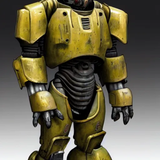 Prompt: a T-60 Power Armor from Fallout,