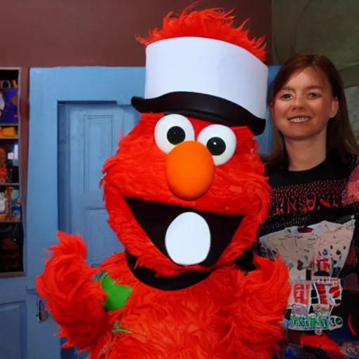 Prompt: in Russia, Elmo tickle you