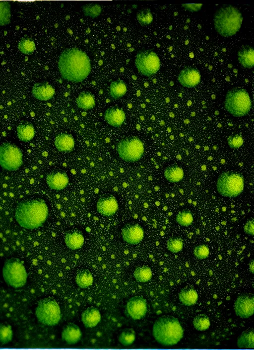 Prompt: realistic photo of a moist moss covered with white dots, fluffy microbe ; 1 9 9 0, microscope, closeup, bokeh, natural colors, kodak ektar, 2 0 0 iso, 3 5 mm lens, bill henson