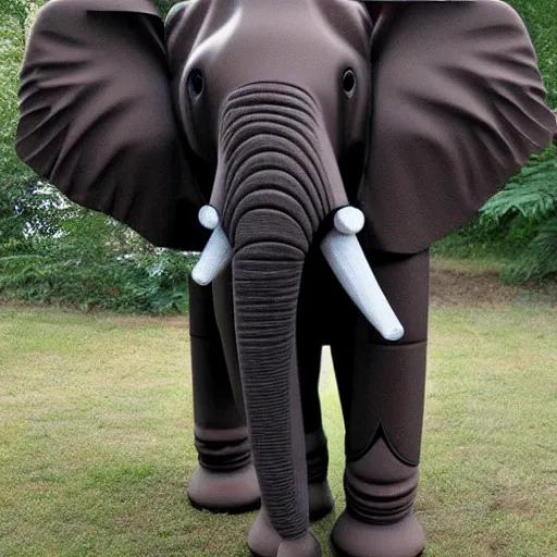 Prompt: animatronic elephant, scp, robotic, disturbing, demented, realistic, hd