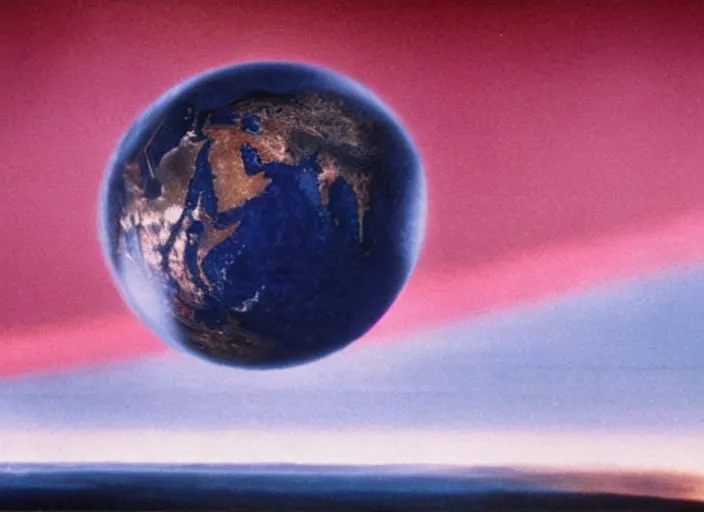 Prompt: a still from a 1 9 8 5 film with an enormous alien mothership approaching 🌍