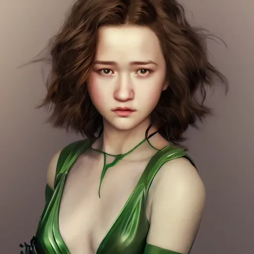 Image similar to julia garner starring as a green winged angel with dark hair, made by stanley artgerm lau, wlop, rossdraws, artstation, cgsociety, concept art, cgsociety, octane render, trending on artstation, artstationhd, artstationhq, unreal engine, 4 k, 8 k