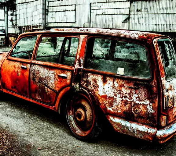 Prompt: rusty japanese car
