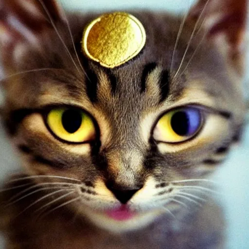 Prompt: kitten with gold eyes