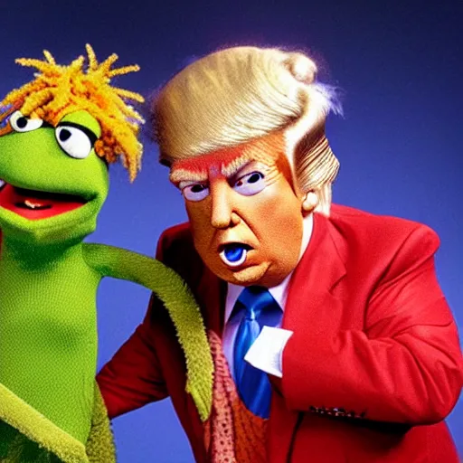 Image similar to Donald Trump as a Gorg, from tv show Fraggle Rock