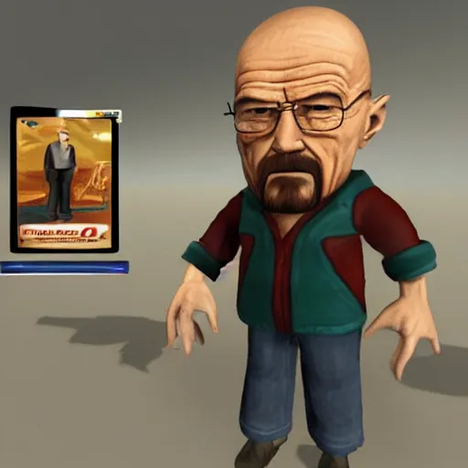 Image similar to walter white in a 3 d playstation 2 game