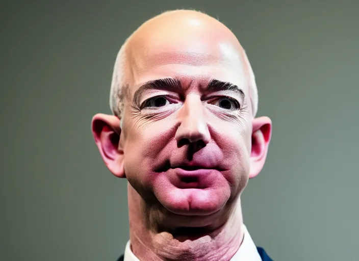 Image similar to photo still of jeff bezos entering creative mode, 8 k, studio lighting bright ambient lighting key light, 8 5 mm f 1. 8