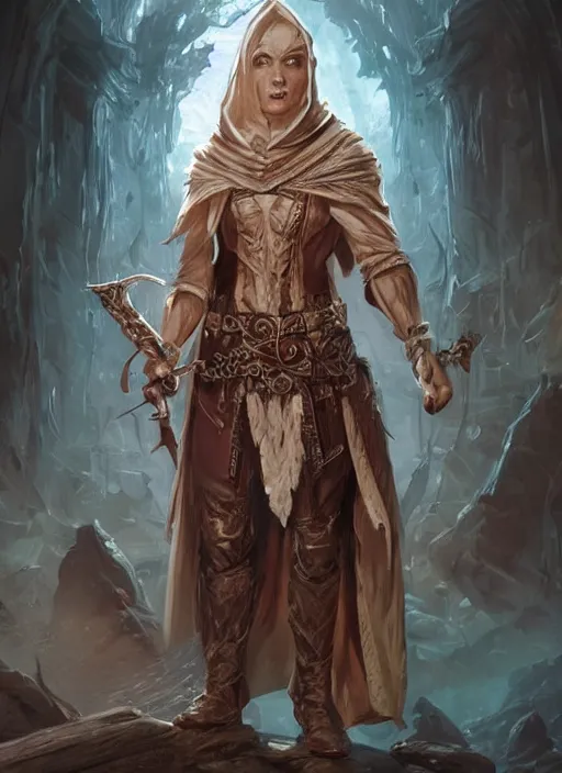 Image similar to white hood figure, ultra detailed fantasy, dndbeyond, bright, colourful, realistic, dnd character portrait, full body, pathfinder, pinterest, art by ralph horsley, dnd, rpg, lotr game design fanart by concept art, behance hd, artstation, deviantart, hdr render in unreal engine 5