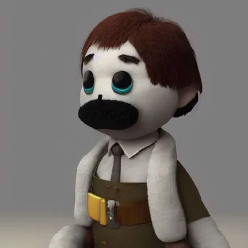 Image similar to adolf hitler as yoohoo fluffy toy, realistic, octane render, trending on artstation, grteg rutkowski