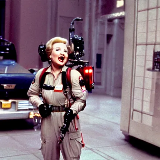 Image similar to stunning awe inspiring betty white as a ghostbuster in the movie ghostbusters, movie still 8 k hdr atmospheric lighting