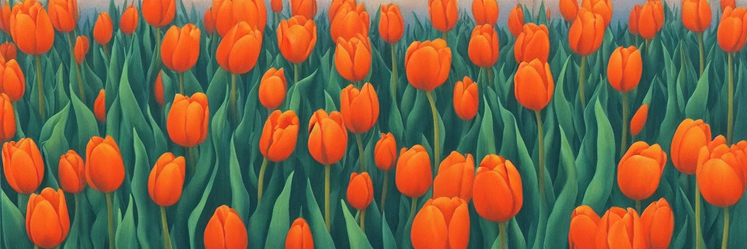 Image similar to tulip painting magritte