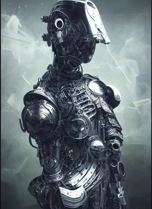 Prompt: portrait of futuristic king arthur knight cyborg, kintsugi, x - ray, steam and cyberpunk, modern fine art, fractal, intricate, elegant, highly detailed, digital photography, subsurface scattering, by jheronimus bosch and frank miller and greg rutkowski,