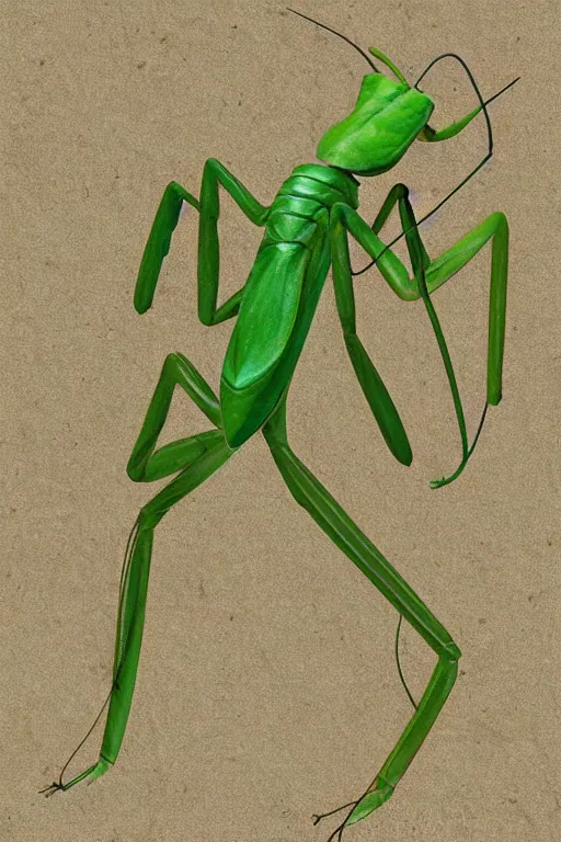 Image similar to praying mantis, paper texture, by pandora sellars