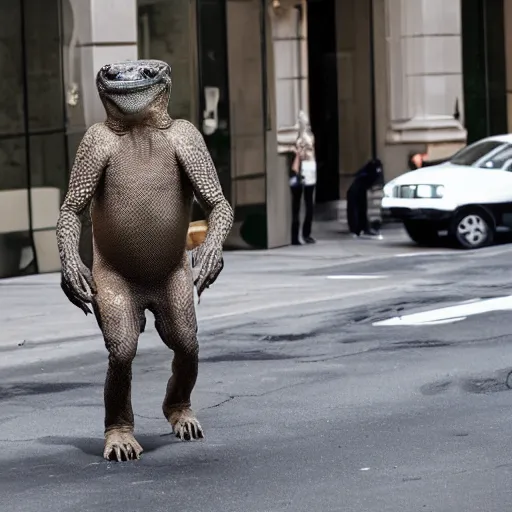 Prompt: Paparazzi shot of a Reptilian hollywood actor, full body, 8k, Canon, Gucci, Fendi