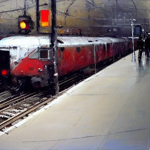 Image similar to toronto kipling station painting by jeremy mann