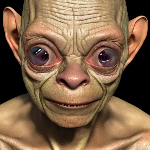 Prompt: gollum mugshot, 8 k, hyperrealism