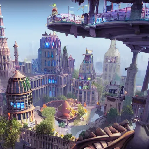 Prompt: fantasy city, unreal engine