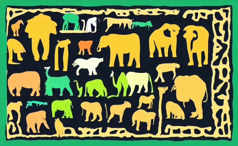 Image similar to “national park safari animals minimalism abstract art geometric shapes digital art matisse”