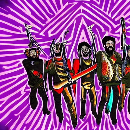 Image similar to a Klingon Psychedelic funk band