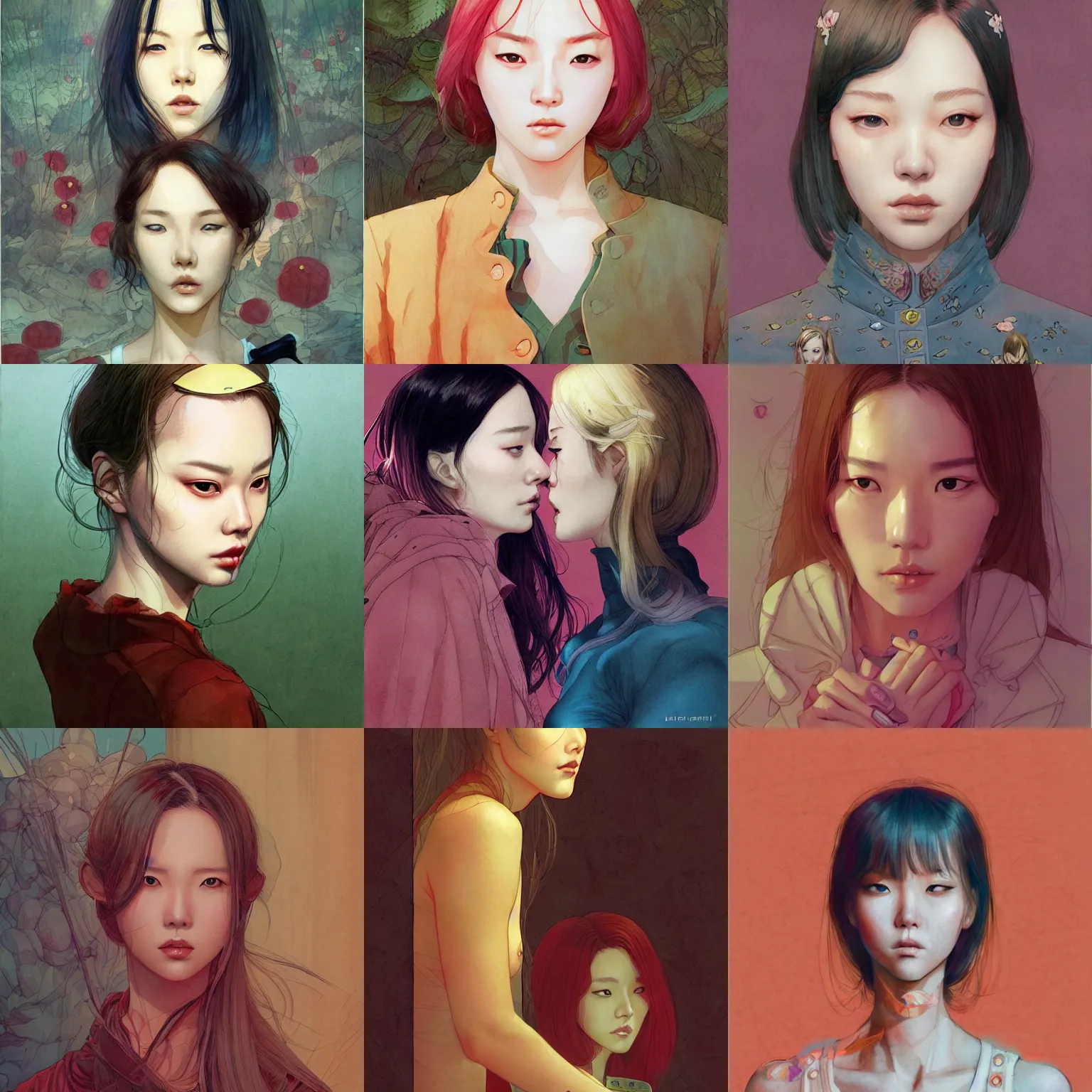 Prompt: lee jin - eun by marc simonetti, martine johanna, josan gonzalez, jean giraud, rule of thirds, seductive look, beautiful