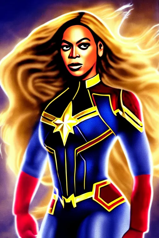 Image similar to Beyonce as Captain Marvel