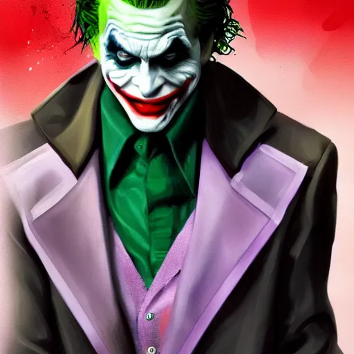 Image similar to the joker with Batman’s face mask, digital painting, amazing detail, artstation, cgsociety