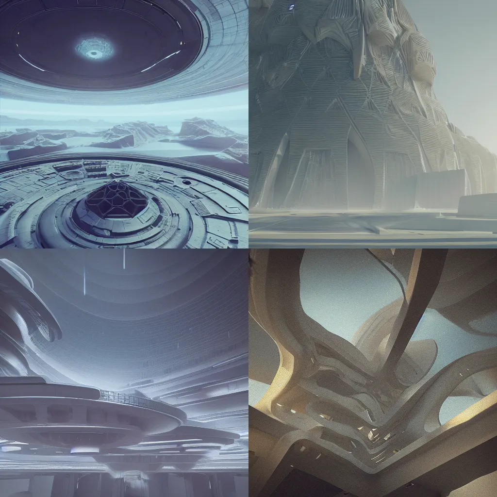 Prompt: alien civilization, impossible architecture, octane render