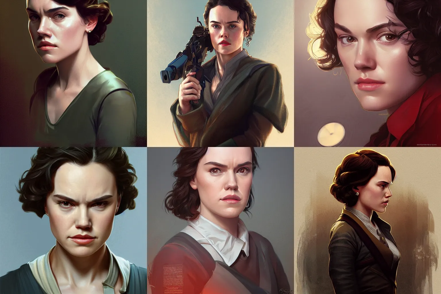 a portrait of beautiful daisy ridley as rowena, Stable Diffusion