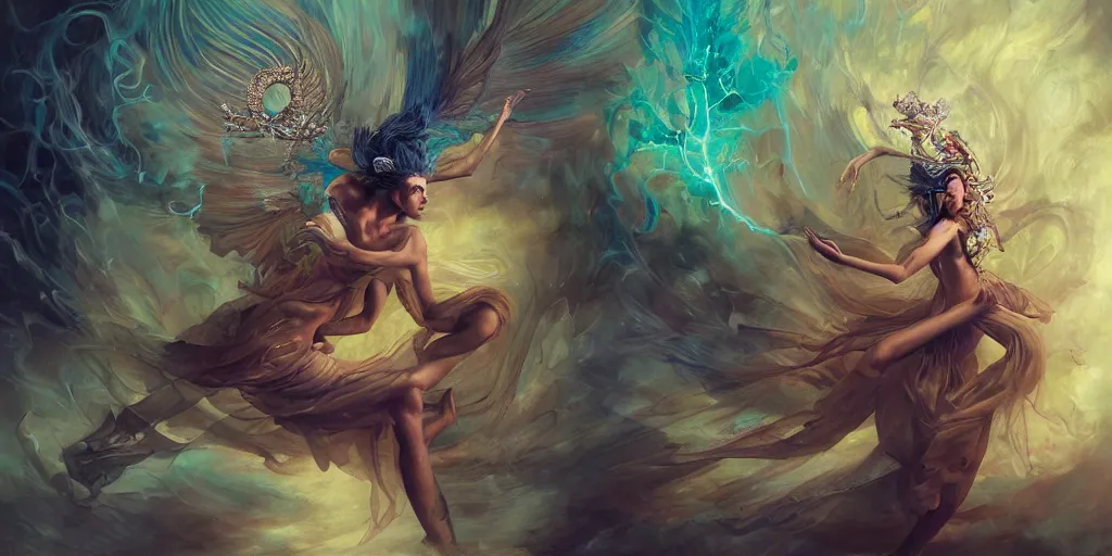 Image similar to beautiful model god of psychedelics dancing in a vortex, diamonds, angel, fantasy, dramatic lighting, highly detailed, digital painting, holding electricity, magic the gathering, hyper detailed, 3 d render, hyper realistic detailed portrait, peter mohrbacher, wlop, ruan jia