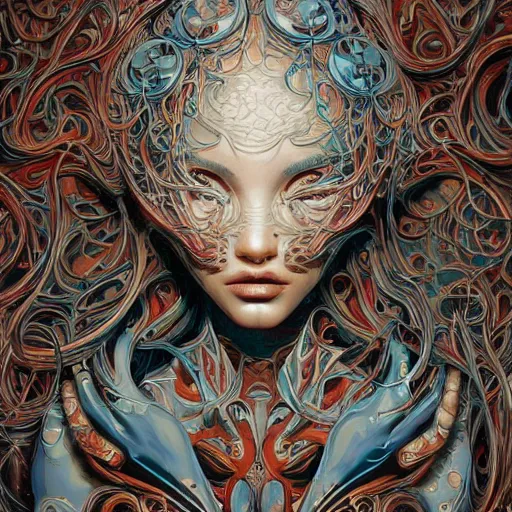 Image similar to pour painting art, intricate lines, elegant, extreme detail, smooth, sharp focus, art by james jean, ross tran, peter morbacher and frank lloyd wright