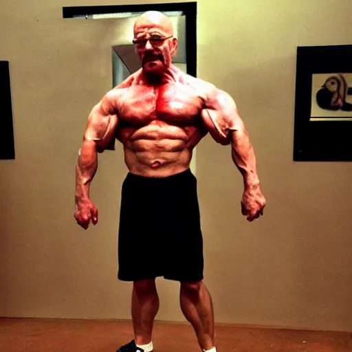 Image similar to Walter White as a bodybuilder