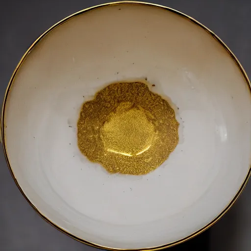 Image similar to photo of a cracked ceramic cup repaired with gold, kintsugi, beautiful, cinematic, high detail,