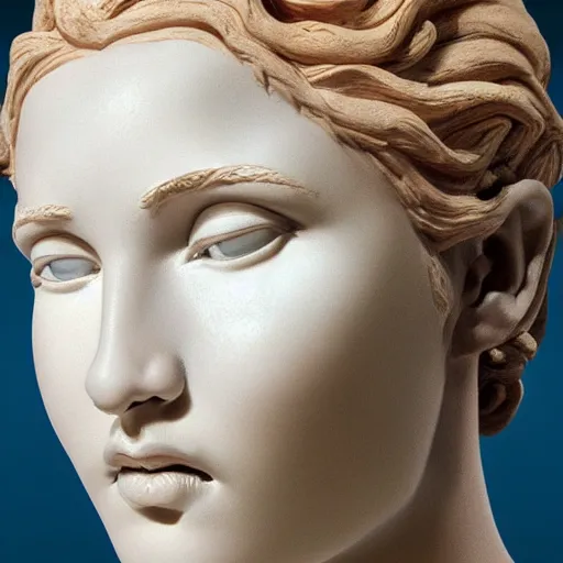 Prompt: full face sculpture of aphrodite hyperrealistic style made by michelangelo