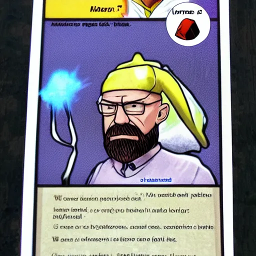 Image similar to walter white pokemon card, pokemon, card, scan