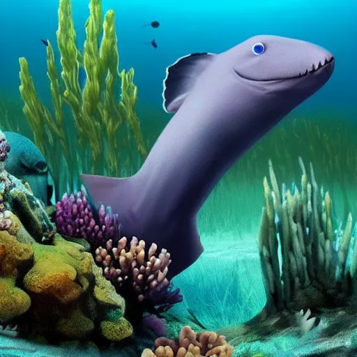 Image similar to a huge and fictional underwater animal