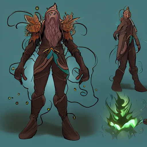 Image similar to A nature elemental mage, character concept, trending on artstation, 4k, comic styled